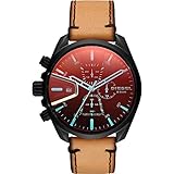 Diesel DZ4471 MS9 Chrono Chronograph Uhr Herrenuhr Lederarmband Edelstahl 5 bar Analog Chrono Datum Braun
