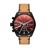 Diesel Herren Chronograph Quarz Smart Watch Armbanduhr mit Leder Armband DZ4471